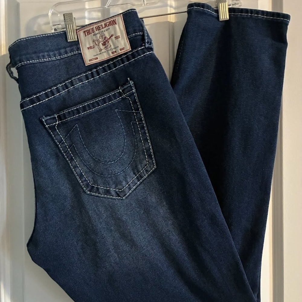 True Religion Men's Dark Blue Relaxed Jeans